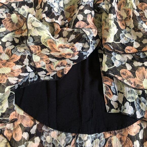 The Kooples “Wanted Ruffle Dress” Floral Ruffled Tiered Dress Women’s 1 XS/SM - Picture 12 of 13